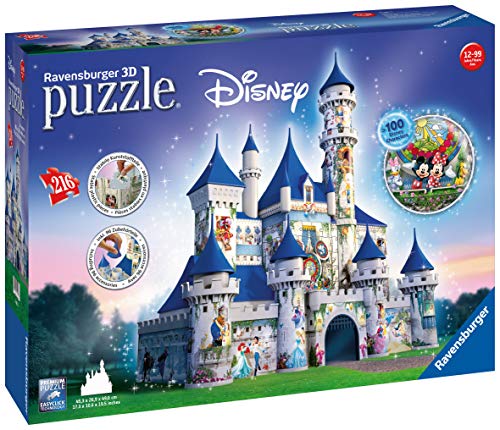 Ravensburger-00.012.587 Puzzles 3D Building Serie Maxi, Disney Fantasy Castle (12587) Ravensburger-00.012.587 Puzzles 3D Building Serie Maxi, Disney Fantasy Castle (12587)