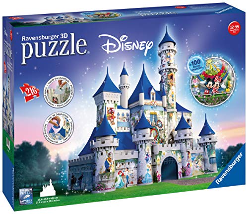 Ravensburger-00.012.587 Puzzles 3D Building Serie Maxi, Disney Fantasy Castle (12587)