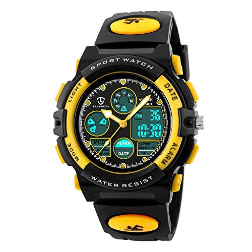 Reloj Deportivos para Niños Niño Niña Resistente al agua Digital Analógico Militares Impermeabl Deportivos Especiales al Aire Libre LED Despertador Multifuncionales (Amarillo) Reloj Deportivos para Niños Niño Niña Resistente al agua Digital Analógico Militares Impermeabl Deportivos Especiales al Aire Libre LED Despertador Multifuncionales (Amarillo)