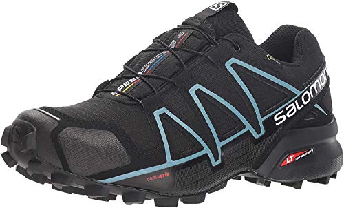 Salomon Speedcross 4 GTX W, Zapatillas de Trail Running para Mujer, Negro (Black/Black/Metallic Bubble Blue), 38 EU Salomon Speedcross 4 GTX W, Zapatillas de Trail Running para Mujer, Negro (Black/Black/Metallic Bubble Blue), 38 EU