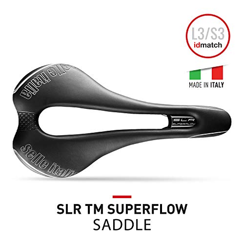Selle Italia - Sillìn Bicicleta de Carretera SLR TM Superflow, Rail Manganese Tubo Ø7, Sillìn Road Perfomance Duro-tek, Comfort
