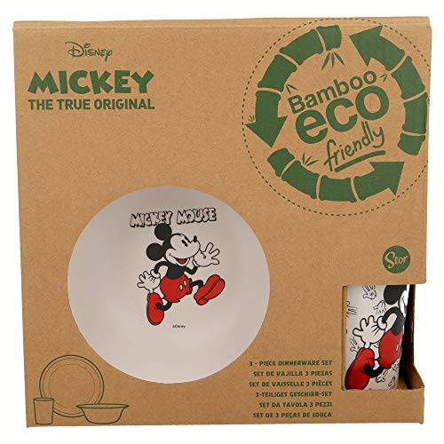 Set DE Bambu 3 PCS (Plato, Cuenco Y Vaso 270 ML) | Mickey Mouse - Disney - 90
