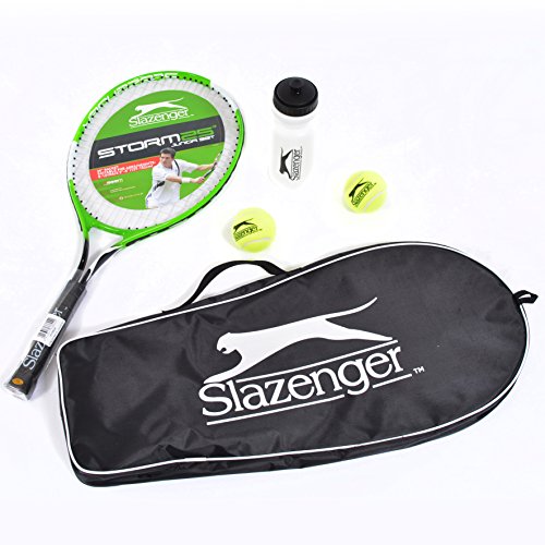 Slazenger Storm 25 Inch Junior Tenis Starter Set con Bolsa, Bolas y Botella de Agua