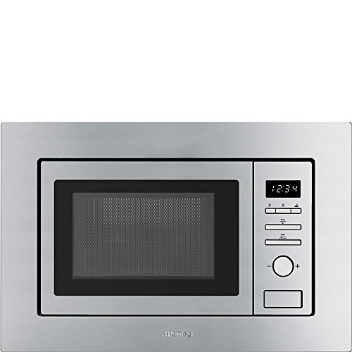 Smeg FMI020X Integrado - Microondas (Integrado, Microondas con grill, 17 L, 800 W, Botones, Giratorio, Acero inoxidable)