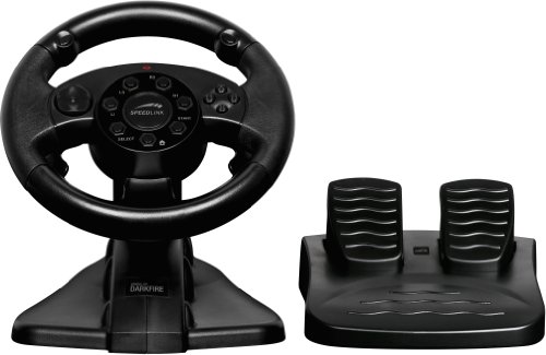 Speed-Link DARKFIRE Racing Wheel - Volante/mando (Ruedas + Pedales, PC, Playstation 3, Analogue / Digital, Alámbrico, USB 2.0, 1 m) Negro