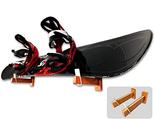 StoreYourBoard Montaje de Pared de Snowboard de Madera Desnuda, Elegante Estante de Almacenamiento de Madera (Natural) StoreYourBoard Montaje de Pared de Snowboard de Madera Desnuda, Elegante Estante de Almacenamiento de Madera (Natural)
