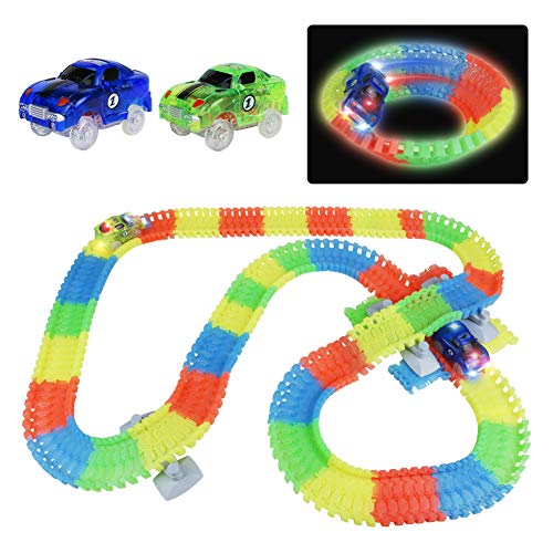 Symiu Circuito Pista Coches Juguetes Vehiculos Cars Flexible 240 Piezas con 2 Luminoso Coches Juguetes de Construcción para Niños 3 4 5 Años Symiu Circuito Pista Coches Juguetes Vehiculos Cars Flexible 240 Piezas con 2 Luminoso Coches Juguetes de Construcción para Niños 3 4 5 Años