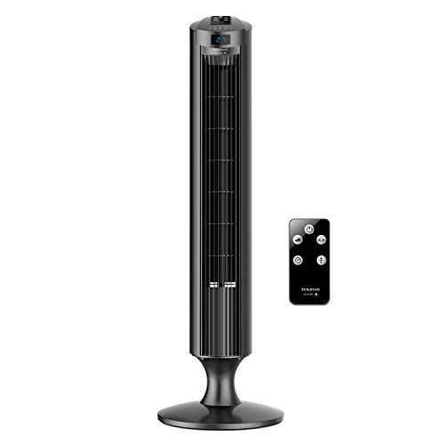 Taurus Babel RCH - Ventilador de torre digital extra alto, 84cm de altura, Indicador de temperatura, 3 velocidades, 3 modos, Temporizador 12h, Sistema de oscilación, Mando a distancia, Silencioso