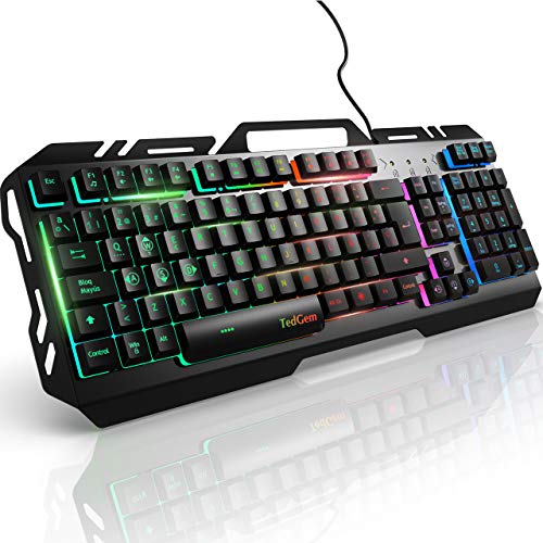 Teclados Gaming, TedGem Teclado Gaming, Teclado USB, Teclado Gaming PS4 LED Retroiluminado con Cable USB, Teclado para PC / Laptop / PS4 / Xbox One (Teclados Español, Negro) Teclados Gaming, TedGem Teclado Gaming, Teclado USB, Teclado Gaming PS4 LED Retroiluminado con Cable USB, Teclado para PC / Laptop / PS4 / Xbox One (Teclados Español, Negro)