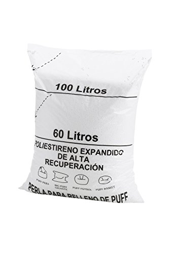 Textilhome - Relleno para Puff de Bolas (Perlas) 100 litros - Poliestireno de Alta recuperación y Gran Volumen. Textilhome - Relleno para Puff de Bolas (Perlas) 100 litros - Poliestireno de Alta recuperación y Gran Volumen.
