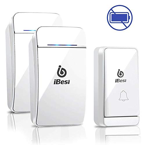 Timbre Inalámbrico, iBesi Timbre de Puerta Impermeable con LED Flash 2 Receptor 1 Transmisor Kit 700 Pie 38 Melodías Timbre de Casa Portátil Timbre Inalámbrico, iBesi Timbre de Puerta Impermeable con LED Flash 2 Receptor 1 Transmisor Kit 700 Pie 38 Melodías Timbre de Casa Portátil