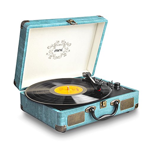 Tocadiscos Miric, Tocadiscos Bluetooth para Discos de Vinilo con 3 velocidades y Altavoces estéreos incorporados,Tiene Entrada para Auriculares, RAC y grabación por USB y Tarjetas SD Tocadiscos Miric, Tocadiscos Bluetooth para Discos de Vinilo con 3 velocidades y Altavoces estéreos incorporados,Tiene Entrada para Auriculares, RAC y grabación por USB y Tarjetas SD