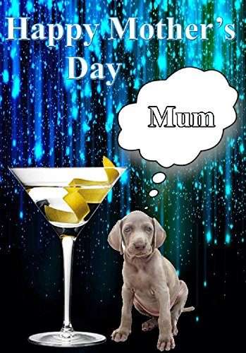 Weimaraner cachorro perro happy tarjeta de día de la madre chmd89 A5 tarjetas de felicitación personalizadas
