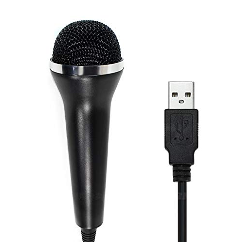 YFish Micrófono USB Universal para Nintendo Wii, Xbox One, PS4, PC, 3M Cable Micrófono soporta LA Voz, Let's Sing, Sing Party, Rock Band, Guitar Hero, Sing Star