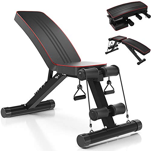 YOLEO Banco de Pesas Ajustable - Bancos de Pesas utilitarios para Entrenamiento de Cuerpo Completo, Plegable Banco de declive Inclinado Prensa para Gimnasio en casa (Black)