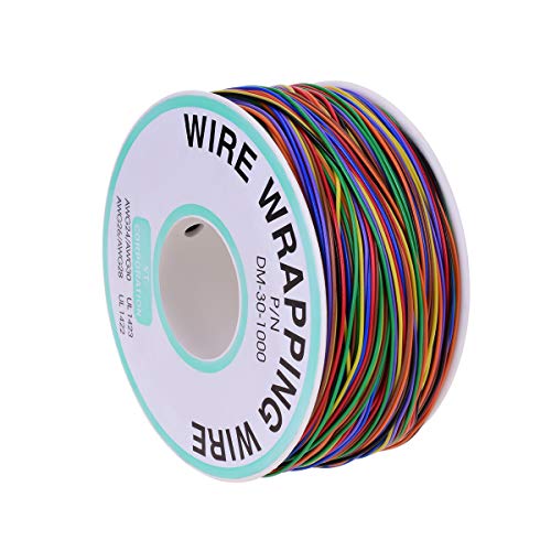 YoungRich Cable de Prueba de Aislamiento de 280 m Wrapping Cable de Cobre Estañado 30AWG 8 Colores para Placa Base Portátil Prueba Electrónica