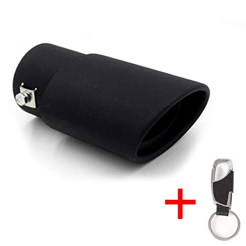 1 x 62 mm Tubo de escape de acero inoxidable Trim Car Tip Tail silenciador Cola garganta negra para Universal Auto Styling