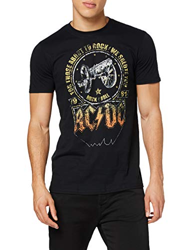 AC/DC Salute Camiseta para Hombre, Hombre, Camiseta, ACDCTSHIRT-03, Negro, Medium
