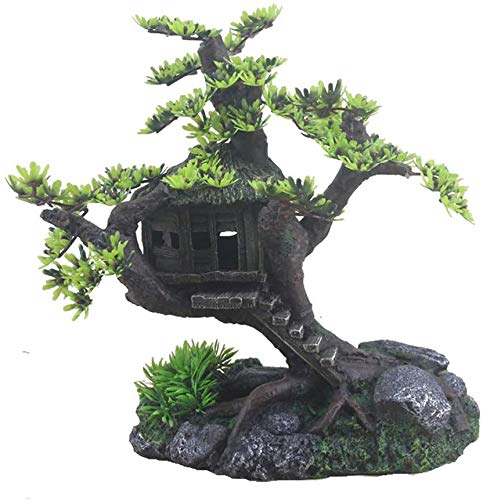 Acuario Hogar Peceras Decoraciones Decoración del acuario Resina de plástico y casa de madera Construida sobre una vieja flor Decoración del árbol Planta realista Artesanías artificiales Adornos de r Acuario Hogar Peceras Decoraciones Decoración del acuario Resina de plástico y casa de madera Construida sobre una vieja flor Decoración del árbol Planta realista Artesanías artificiales Adornos de r