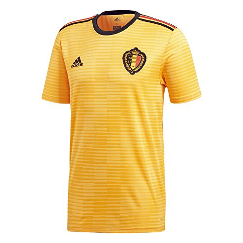 adidas Belgium Away Jersey Camiseta Cuello Redondo Manga Corta Poliéster - Camisas y Camisetas (Camiseta, Niños, Masculino, Negro, Oro, Rojo, Estampado, Baby (Height))