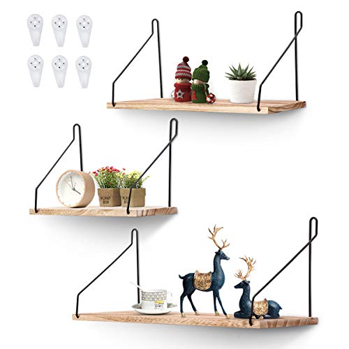 AGSIVO 3pcs Estantería de Pared, Estantería Colgante, Baldas Flotantes en Madera Decoración de Pared para Cocina/Baño/Dormitorio/Sala de Estar AGSIVO 3pcs Estantería de Pared, Estantería Colgante, Baldas Flotantes en Madera Decoración de Pared para Cocina/Baño/Dormitorio/Sala de Estar