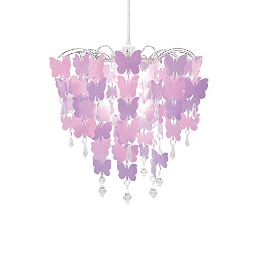 Ajuste fácil mariposas rosadas universales decoración de la luz lámpara de techo colgante