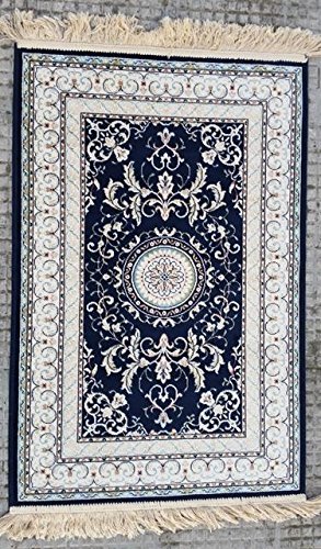 Alfombra de modelo persa en varios colores, varios tamaños, con flecos, fabricada en Bélgica 60X110 turquesa