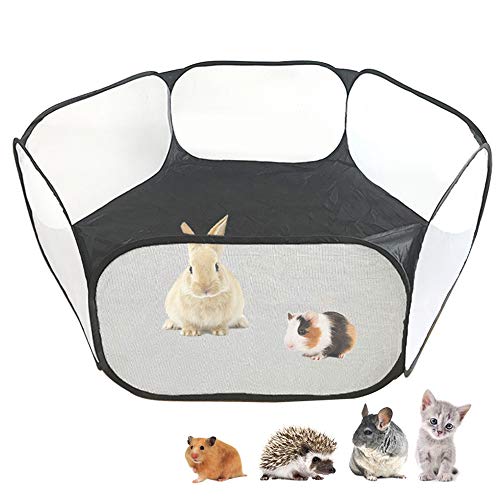Amakunft - Parque para animales pequeños, transpirable y transparente, para mascotas, valla abierta, aire libre/interior, valla portátil para conejos, hámster, chinchillas y erizos Amakunft - Parque para animales pequeños, transpirable y transparente, para mascotas, valla abierta, aire libre/interior, valla portátil para conejos, hámster, chinchillas y erizos