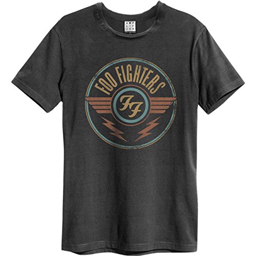 Amplified Foo Fighters-FF Air Camiseta, Gris (Charcoal CC), M para Hombre