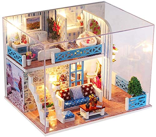 Aoyo DIY Vistas al mar de Madera en Miniatura Hut Villa Asamblea muñeca Costa Casa Dollhouse 3D de Muebles Bloques de Construcción Aoyo DIY Vistas al mar de Madera en Miniatura Hut Villa Asamblea muñeca Costa Casa Dollhouse 3D de Muebles Bloques de Construcción