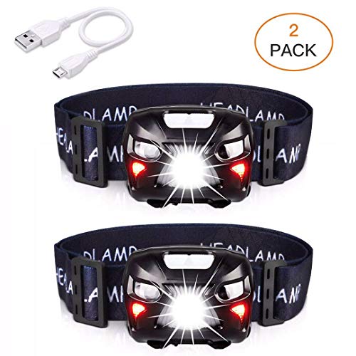 APUNOL 2 Unidades Linterna Frontal LED USB Recargable, Linternas Cabeza 400 Lúmenes, Sensor Inteligente, 8 Modos de Iluminación, Impermeable, Blanco y Rojo LED para Correr, Acampar, Cenderismo APUNOL 2 Unidades Linterna Frontal LED USB Recargable, Linternas Cabeza 400 Lúmenes, Sensor Inteligente, 8 Modos de Iluminación, Impermeable, Blanco y Rojo LED para Correr, Acampar, Cenderismo