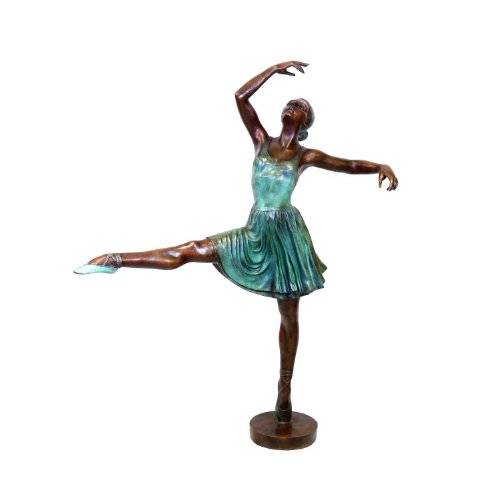 Arte & Ambiente – Escultura grande de bronce – bailarina/bailarina – firma – Edgar Degas figura bronce – Decoración de jardín – Escultura de jardín – Figura decorativa de bronce