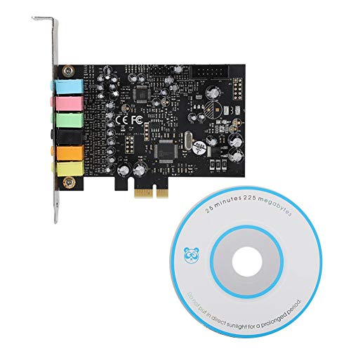 ASHATA Tarjeta de Sonido Interna, 1 PC PCI-E 7.1 HiFi High Fidelity 8 Pistas Tarjeta de Sonido PCI Envolvente Interna Compatible con Equipos de Sistema de Sonido Envolvente estéreo 2.1/5.1, Negro