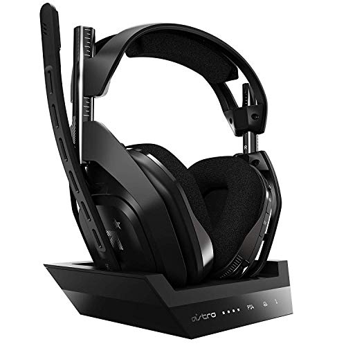 Astro Gaming A50 Auriculares inalámbricos + Estación base, Cuarta generación con Dolby Audi, Per PS4,PC, Mac, Negro/Plateado