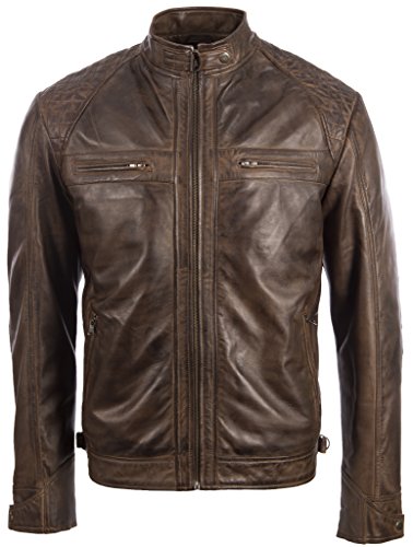 Aviatrix Chaqueta Biker De Cuero Autentica para Hombre con Diseno De Hombros De Diamante (44T9) Aviatrix Chaqueta Biker De Cuero Autentica para Hombre con Diseno De Hombros De Diamante (44T9)