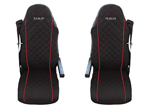 AVITON LTD – 2 x Camiones Fundas de Asiento Negro Fundas para Camiones DAF XF105 LF105 Euro 5 Rojo Refuerzo AVITON LTD – 2 x Camiones Fundas de Asiento Negro Fundas para Camiones DAF XF105 LF105 Euro 5 Rojo Refuerzo