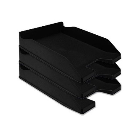 BANDEJA SOBREMESA PLASTICO Q-CONNECT NEGRO OPACO (6 unid.)