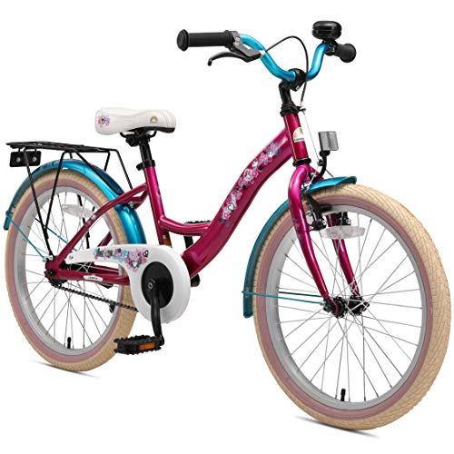 BIKESTAR Bicicleta para niños con Lateral y Accesorios para niños de 6 años | edición clásica de 20 Pulgadas | Berry & Turquoise