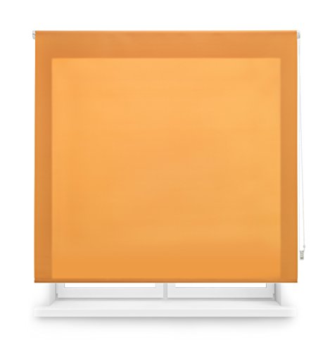 Blindecor Ara - Estor enrollable translúcido liso, Naranja, 140 x 175 cm (ancho x alto)