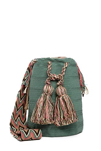 Bolso Wayuu Artesanal, Verde, Original De Colombia