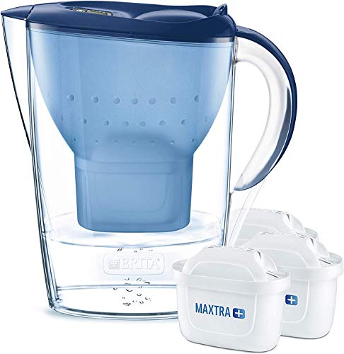 BRITA Marella – Jarra de Agua Filtrada con 3 cartuchos MAXTRA+ – Filtro de agua BRITA que reduce la cal y el cloro – Agua filtrada para un sabor excelente – Filtro de agua color azul BRITA Marella – Jarra de Agua Filtrada con 3 cartuchos MAXTRA+ – Filtro de agua BRITA que reduce la cal y el cloro – Agua filtrada para un sabor excelente – Filtro de agua color azul