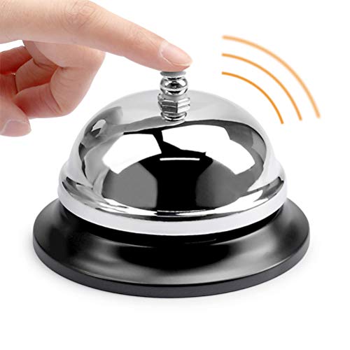 BUYGOO Timbra de Llamada Timbre de Servicio de Mesa Clasico de Acero Timbre de recepción para Hotel/Restaurante/Cocina/Bar BUYGOO Timbra de Llamada Timbre de Servicio de Mesa Clasico de Acero Timbre de recepción para Hotel/Restaurante/Cocina/Bar