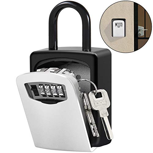 Caja de Cerradura con llave Montado en la Pared Clave Caja con Candado de 4 Dígitos Combinación de Bloqueo Exterior e Interior Seguridad llave Storage para Oficina de la escuela de Home (Plata) Caja de Cerradura con llave Montado en la Pared Clave Caja con Candado de 4 Dígitos Combinación de Bloqueo Exterior e Interior Seguridad llave Storage para Oficina de la escuela de Home (Plata)