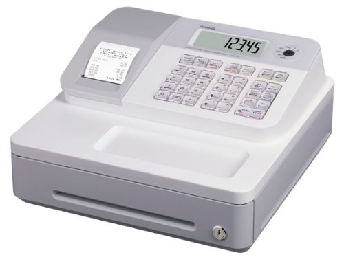 Casio SE-G1SB-WE - Caja registradora (cajón pequeño/grande, impresora, pantalla LCD), color blanco