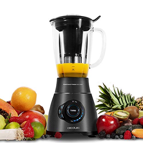 Cecotec Batidora de Vaso Americano Power Black Titanium 1800 Smart. Potencia 1800 W,Cuchilla de 6 Hojas de Titanio Negro,Filtro licuados Cecotec Batidora de Vaso Americano Power Black Titanium 1800 Smart. Potencia 1800 W,Cuchilla de 6 Hojas de Titanio Negro,Filtro licuados