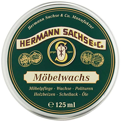 Cera para muebles | Hermann Sachse | incolora para madera | adecuada para todo tipo de madera | cera natural para el cuidado de muebles de madera y antigüedades | tarro de 125ml Cera para muebles | Hermann Sachse | incolora para madera | adecuada para todo tipo de madera | cera natural para el cuidado de muebles de madera y antigüedades | tarro de 125ml