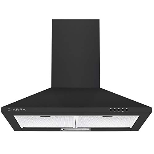 CIARRA CBCB6201 Campana de pared 60cm 380 m³/h 65W - 3 velocidades - Evacuación al exterior y Recirculación Interna por Filtro de Carbón CBCF002 - Opera por Botones - Acero Inoxidable Negro CIARRA CBCB6201 Campana de pared 60cm 380 m³/h 65W - 3 velocidades - Evacuación al exterior y Recirculación Interna por Filtro de Carbón CBCF002 - Opera por Botones - Acero Inoxidable Negro