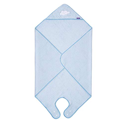 Clevamama Capa de Baño Bebé - Toalla Delantal con Capucha, Algodón - Azul Clevamama Capa de Baño Bebé - Toalla Delantal con Capucha, Algodón - Azul