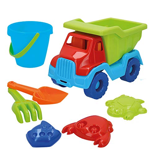 ColorBaby - Set playa Camión y cubo con accesorios, Color Beach (43505) ColorBaby - Set playa Camión y cubo con accesorios, Color Beach (43505)