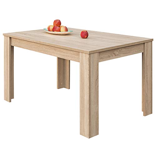 COMIFORT Mesa de Comedor- Mueble Extensible, de Estilo Moderno, Muy Resistente, con Medidas de 140/190 x 90 x 78 cm, Fabricado en Europa, Color Sonoma COMIFORT Mesa de Comedor- Mueble Extensible, de Estilo Moderno, Muy Resistente, con Medidas de 140/190 x 90 x 78 cm, Fabricado en Europa, Color Sonoma